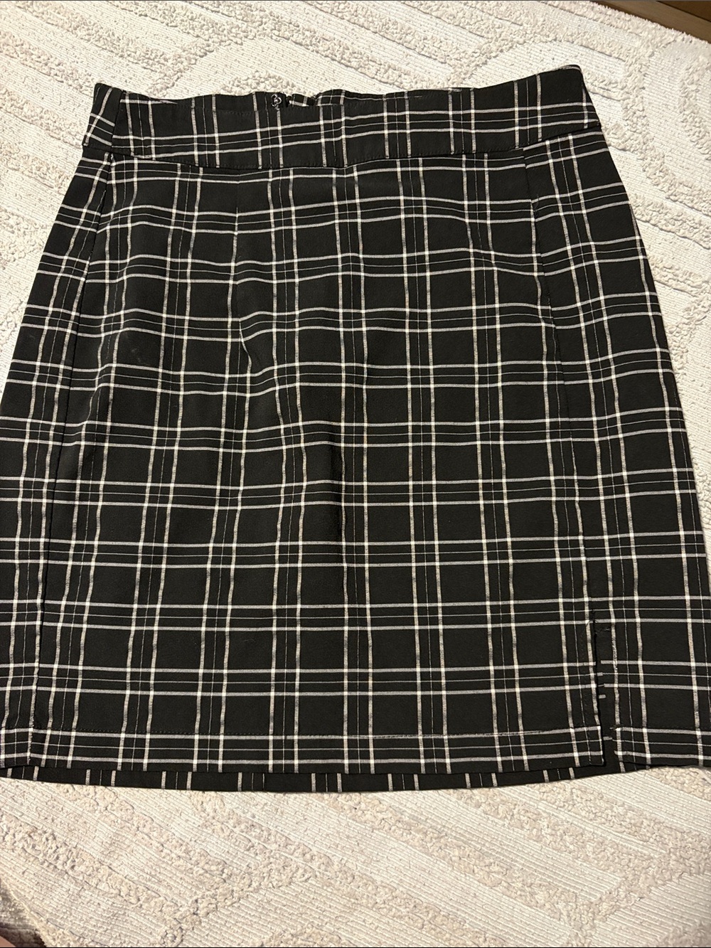Garage Black and White Plaid Mini Skirt